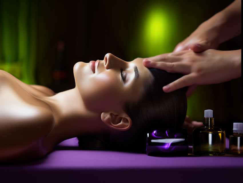 Thai-Öl-Massage – Akupressur an Triggerpunkten und Muskeln. Optional mit Aromen und verschiedenen Düften.